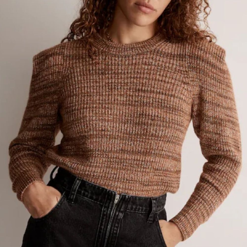 Madewell Space-Dyed Prentiss Pullover Sweater Sz XS Spacedye Autumn Alpaca Blend